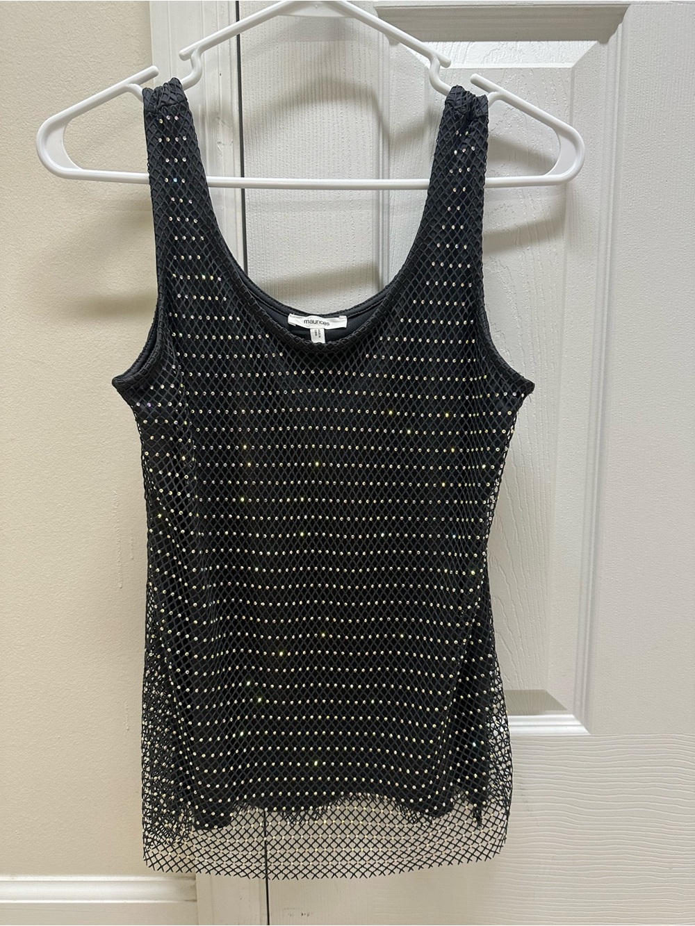 Mesh Sequin Tank Top - Dark Gray